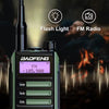 BAOFENG UV-16 Pro walkie talkie featuring a flashlight and FM radio functionality