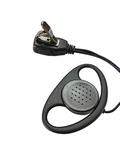 D-piece headset for two way radio with clip for secure attachment and clear audio quality