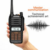 Rugby Radios UK Baofeng £37 Baofeng UV-9R Plus IP67 Waterproof UHF/VHF Walkie Talkie Two Way Radio +Earpiece Features: Made of high quality material, durable and practical to use. IP67 waterproof and dustproof (do not dive). Relay forwarding confirmation (1750hz). Dual frequency, dual display, dual standby. High and low power switching. Power saving, wideband / narrowband selection. Automatic reversing light and dual-frequency standby, timeout timer (TOT). 50 CTCSS and 104 DCS codes. Voice prompt & ANI code