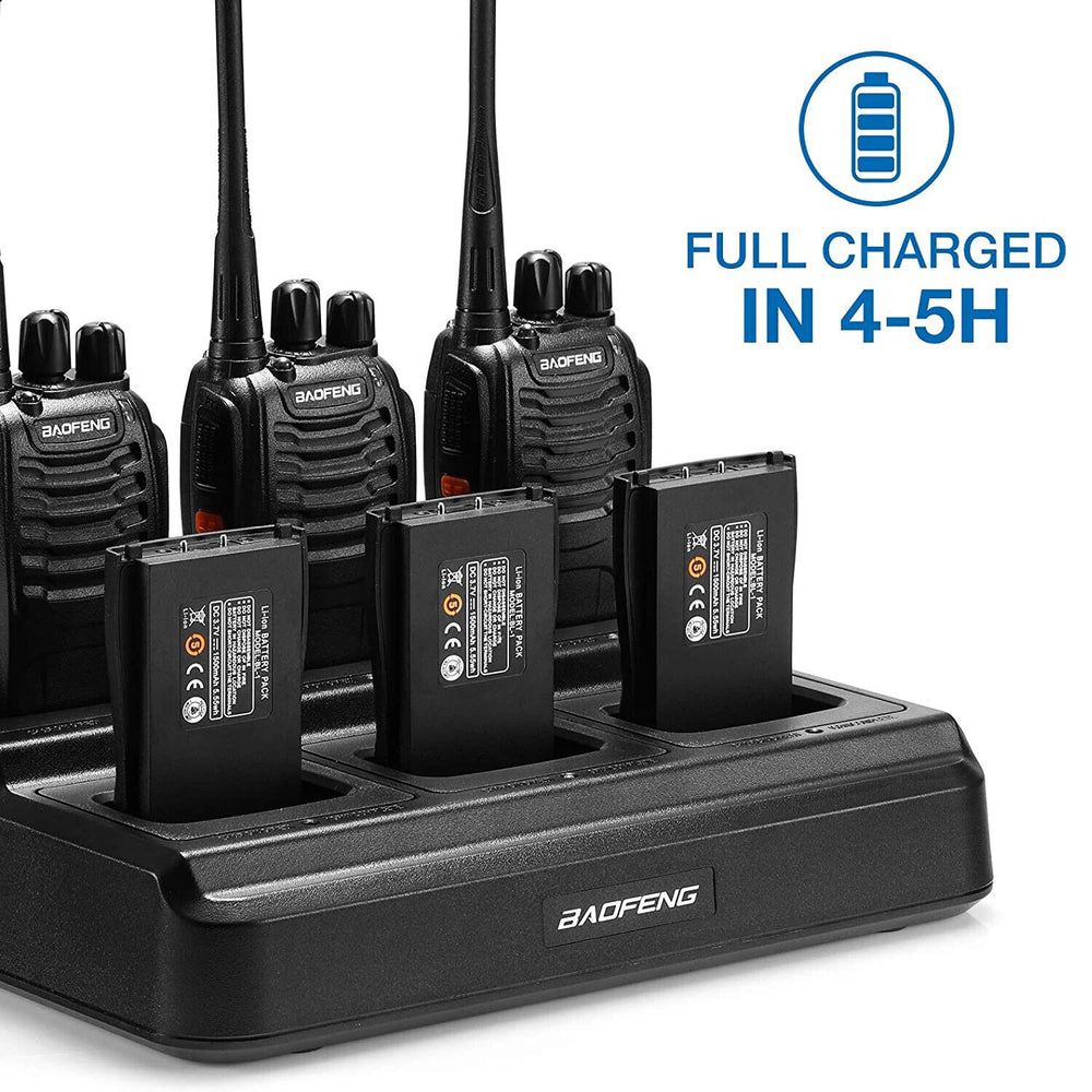 Six-Way Charger for Baofeng UV5R series - 6 Batteries /Radios same time