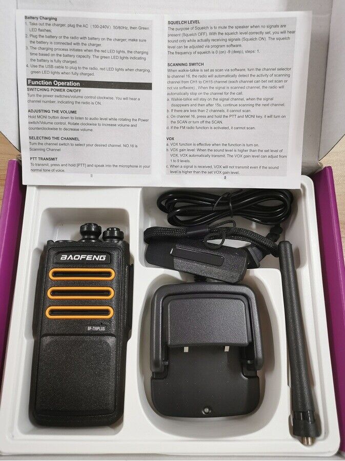 UK 4 X PMR 446 10w Baofeng T99Plus 4 Soft Cases+ Free Programming+ Speaker Mic