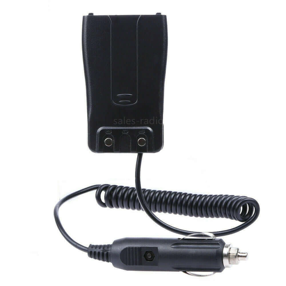 Unbranded BaoFeng BF-888S battery eliminator with coiled power cable and car charger plug