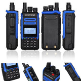 Baofeng BF-H7 dual band radio with a large display and multiple buttons for communication in outdoor activities