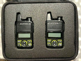 Baofeng BF-T1 carrying case UK with two radios securely fitted in custom foam padding
