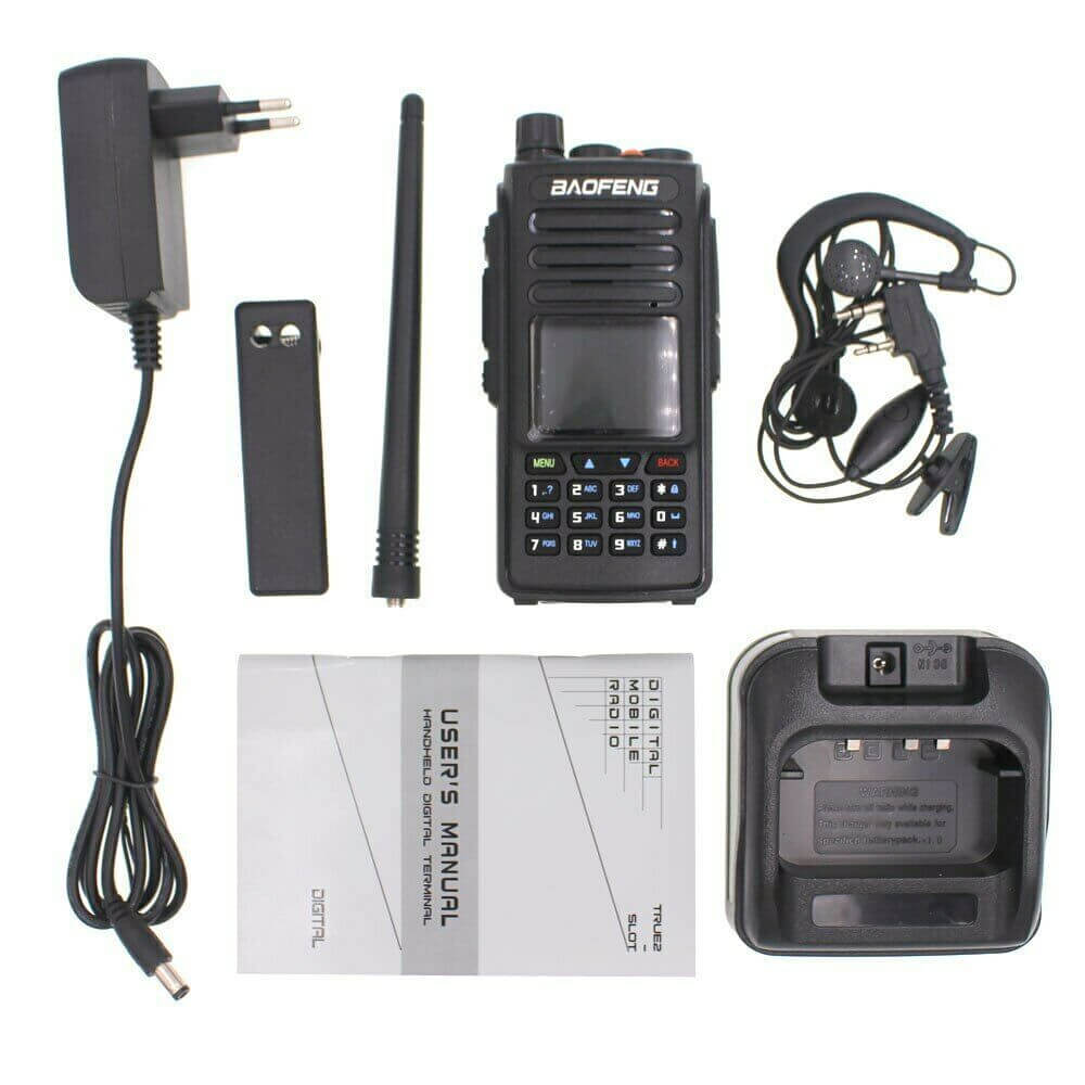 Baofeng DM-1702 DMR radio with antenna charger earpiece battery and user manual set