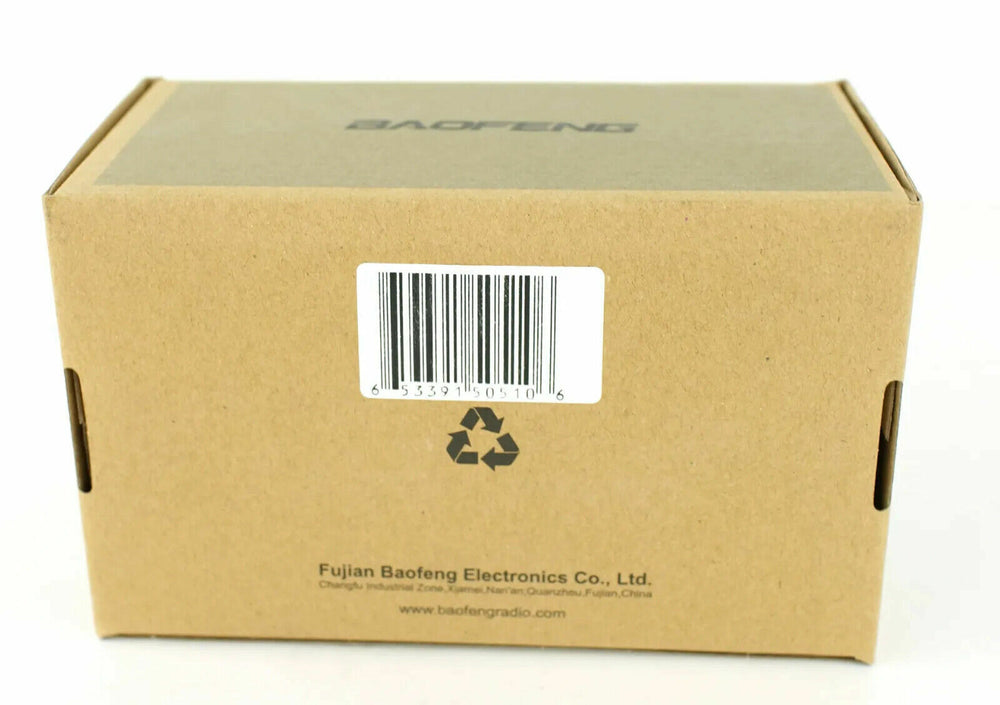 Box for six-way charger for Baofeng T99 Plus with barcode and recycling symbol