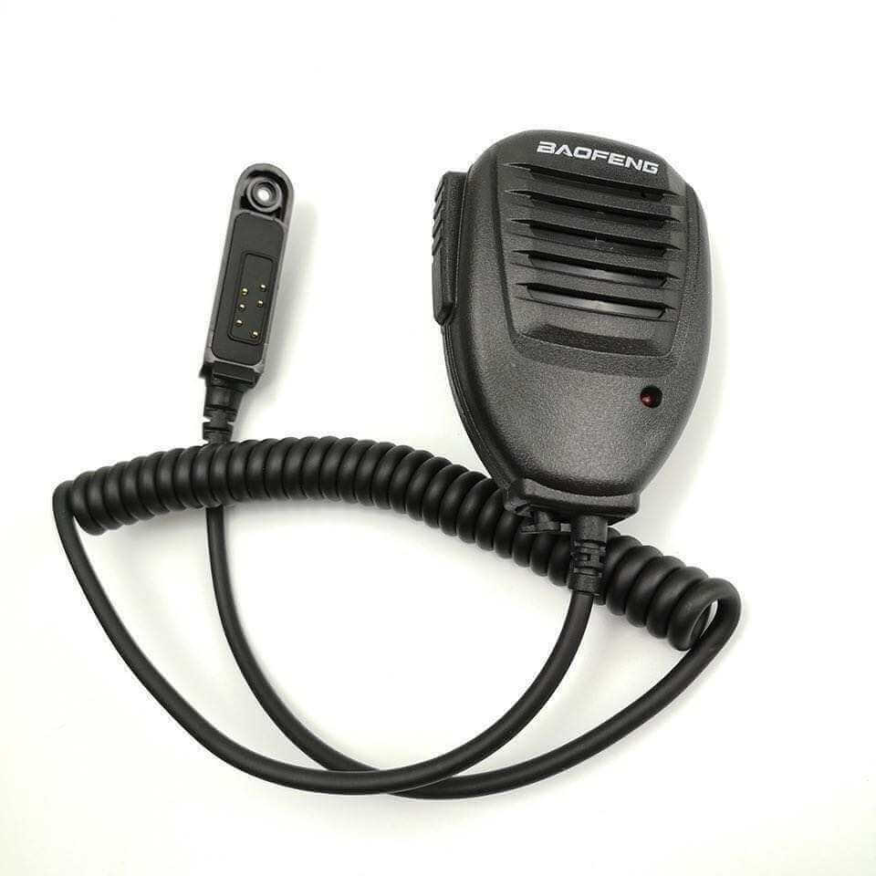 Baofeng speaker mic for UV-9R with coiled cable and durable design for clear audio communication