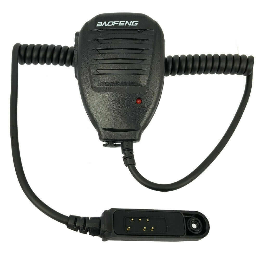 Baofeng speaker mic for UV-9R with coiled cable and push-to-talk button for clear communication