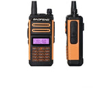Baofeng TR-988UV triband radio in black and orange with display and keypad for clear communication