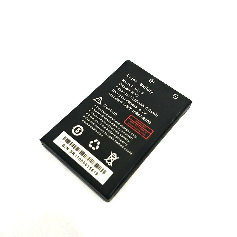 Baofeng UV-3R original battery pack with specifications and caution information printed on the back