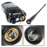 Baofeng UV-8D walkie talkie showing dual antennas and metal connector details for enhanced communication