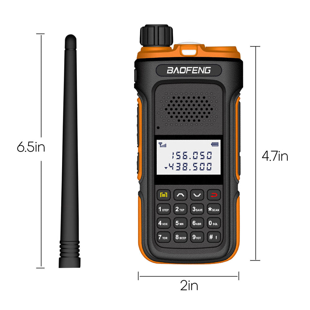 Baofeng UV10 two-way radio UK with antenna, featuring clear display and compact design for reliable communication