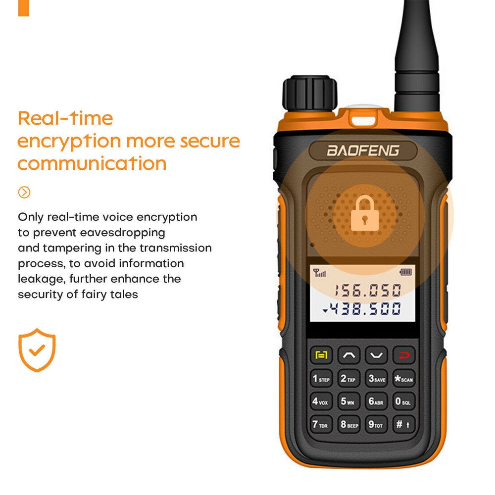 Baofeng UV10 two-way radio UK with real-time voice encryption for secure communication