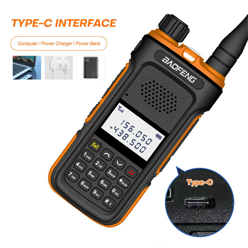 Baofeng UV10 two-way radio UK with Type-C interface for charging and data connectivity