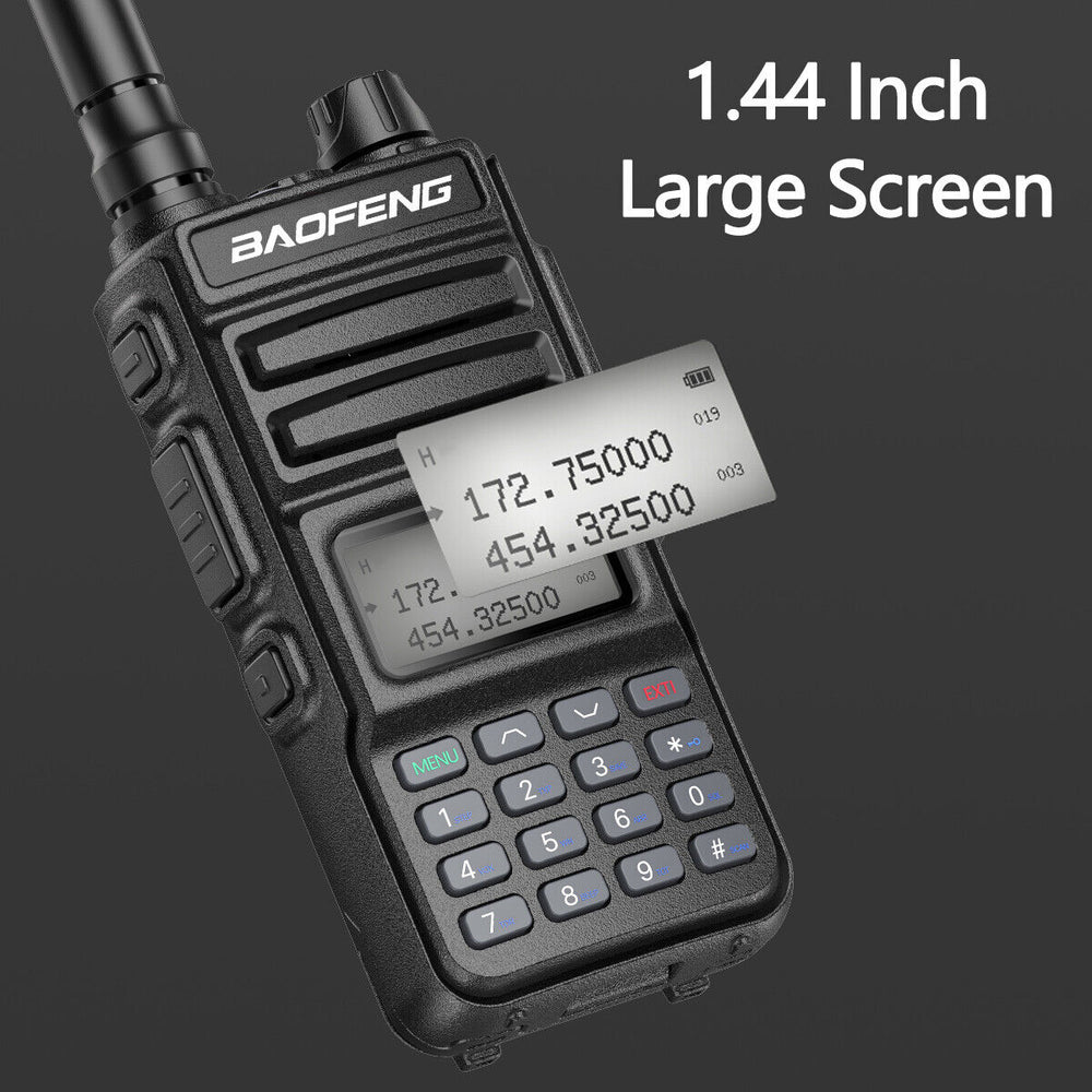Baofeng UV15R handheld radio with a 1.44 inch large screen and durable design for clear communication