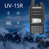 Baofeng UV15R handheld radio with 1.44 inch display and strong penetration features