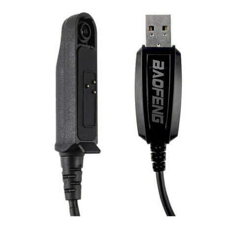Baofeng UV9R programming cable with USB connector for easy programming of walkie talkies