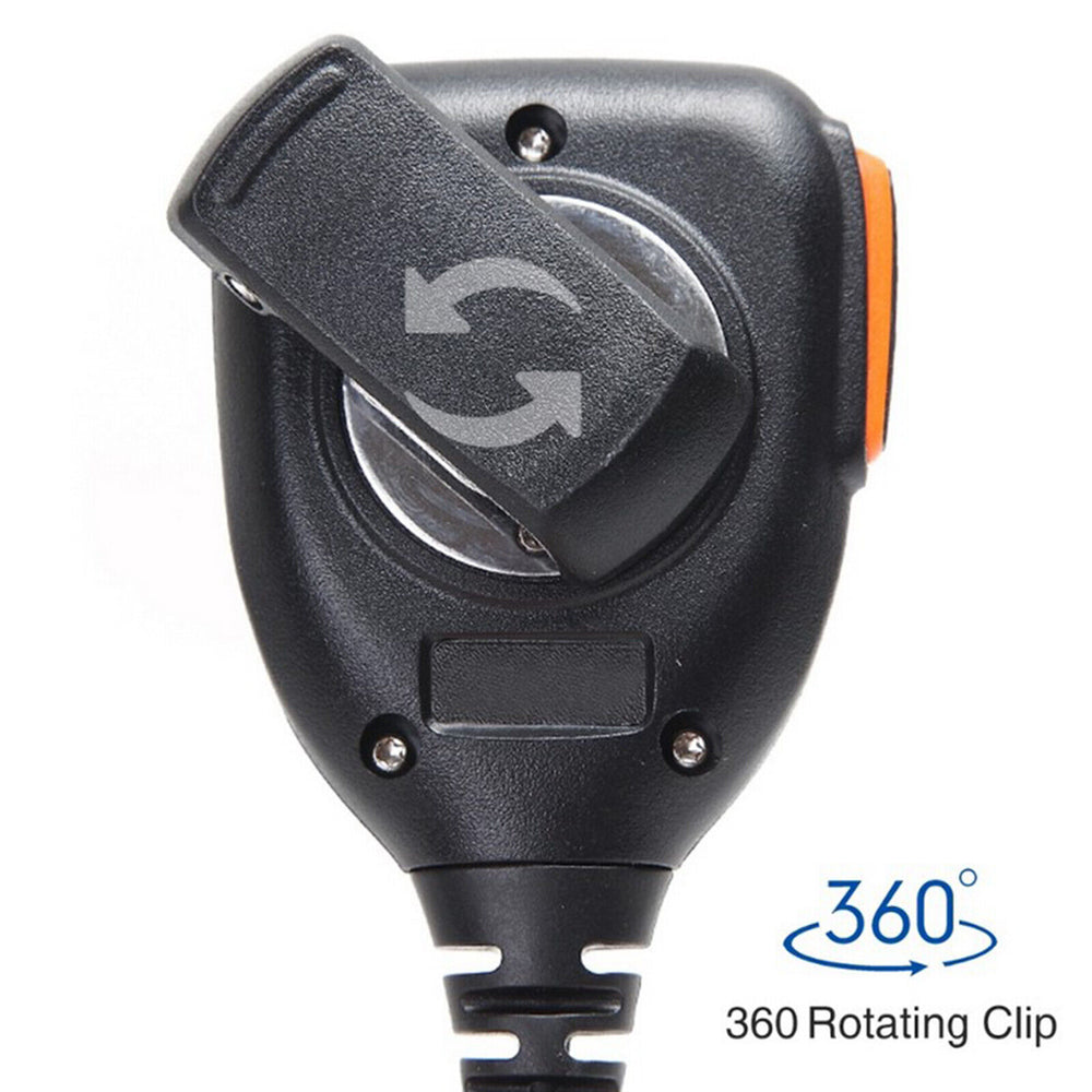 Baofeng water resistant speaker mic with a 360 rotating clip for flexible attachment