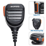 Baofeng water resistant speaker mic with side PTT and 360 rotating clip for easy communication