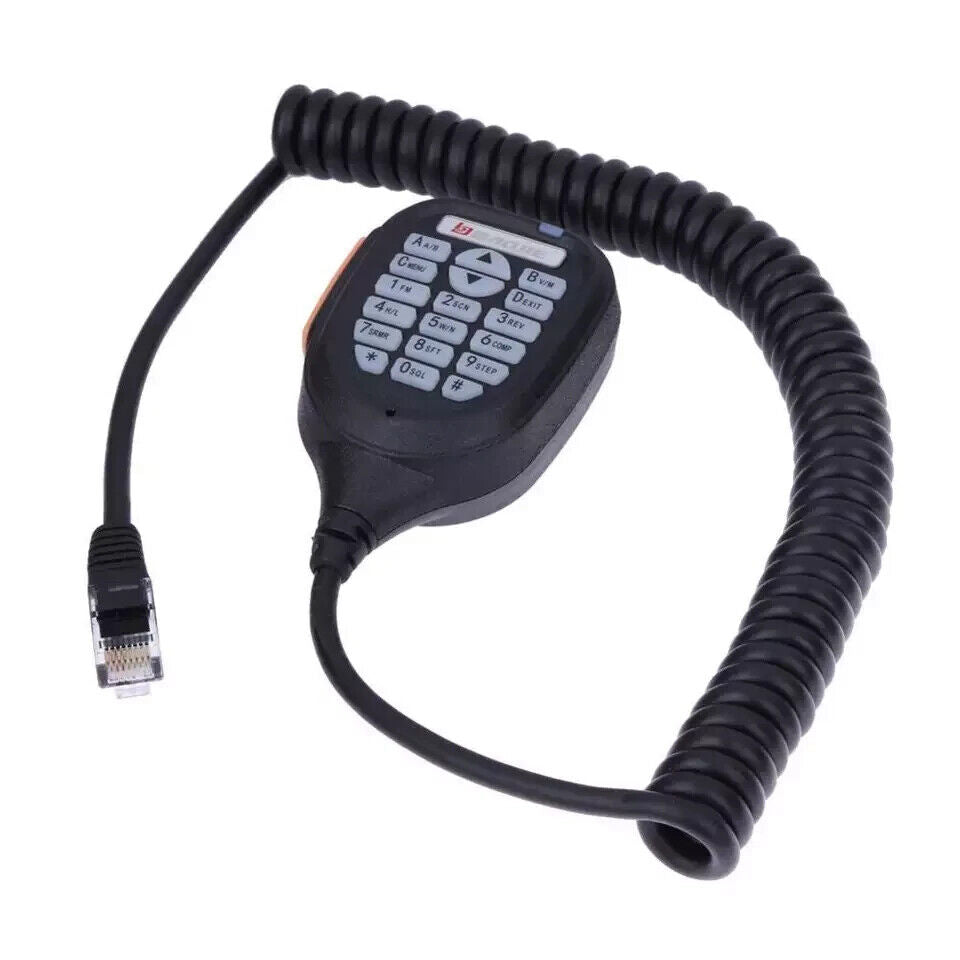 Baojie BJ-218 mobile radio UK hand microphone with coiled cable and keypad for clear communication