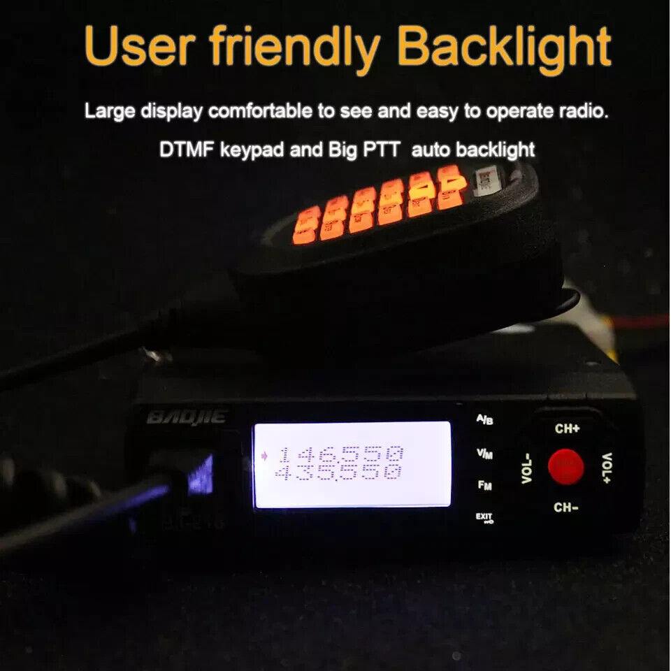Baojie BJ-218 mobile radio UK with user-friendly backlight and DTMF keypad for easy operation