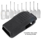 Black BF-888s silicone cover for radios providing protection and enhanced grip for Baofeng devices