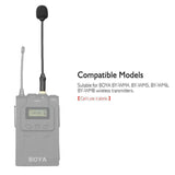 BOYA BY-UM2 mini microphone for compatibility with various BOYA wireless transmitters