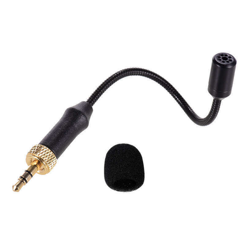 BOYA BY-UM2 mini microphone with flexible gooseneck cable and foam windscreen for clear audio recording