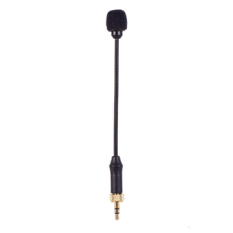 BOYA BY-UM2 mini microphone with a compact design and foam windscreen for clear audio recording.