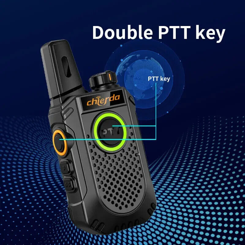 CHIERDA TC18 UHF portable radio with double PTT key for clear communication in various environments