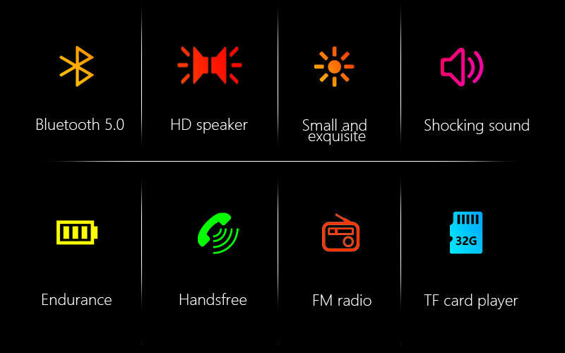 Cloth covered Bluetooth speaker with HD sound, Bluetooth 5.0, FM radio, and TF card player features