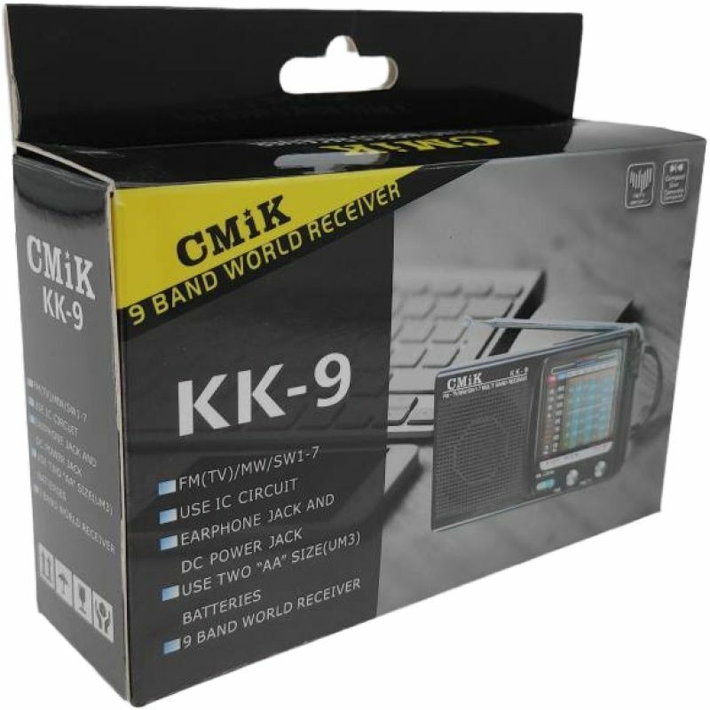 CMiK KK-9 Portable AM FM SW radio receiver with 9 band options and earphone jack
