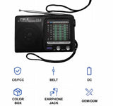 CMiK KK-9 Portable AM FM SW Radio Receiver with Earphone Jack and Telescopic Antenna