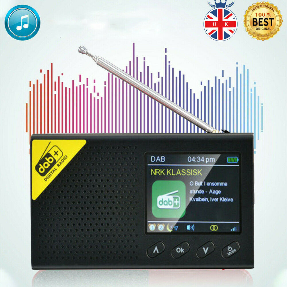 DAB digital radio portable with a colour display and telescopic aerial for clear reception