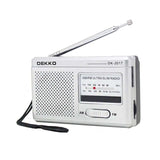 DEKKO DK-2017 portable AM FM radio with slim design and extendable antenna for easy tuning