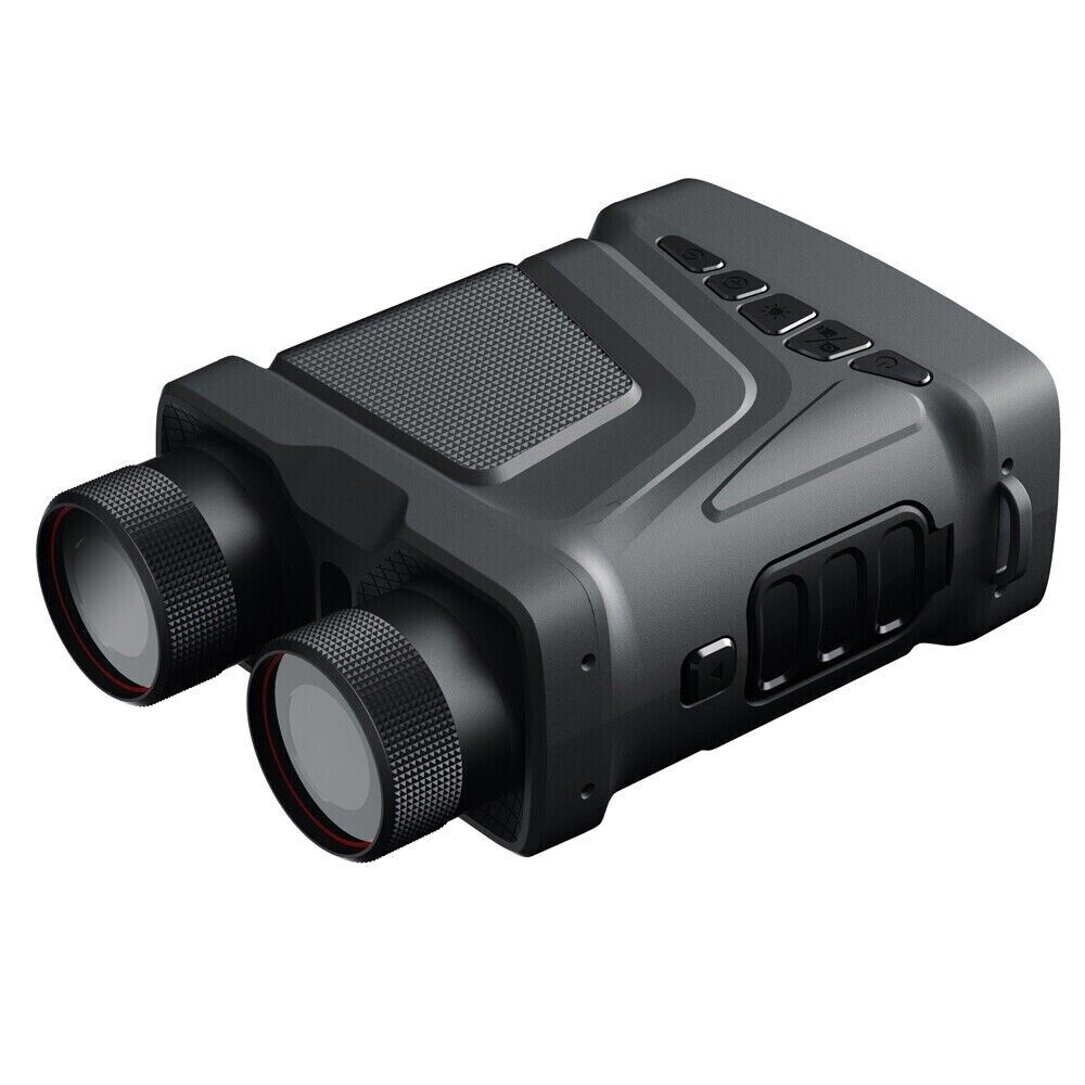Digital night vision binoculars with a sleek design and multiple control buttons for enhanced visibility in low light