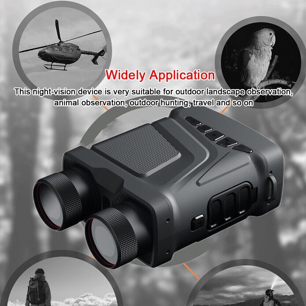Digital night vision binoculars with large lenses for outdoor observation and wildlife spotting