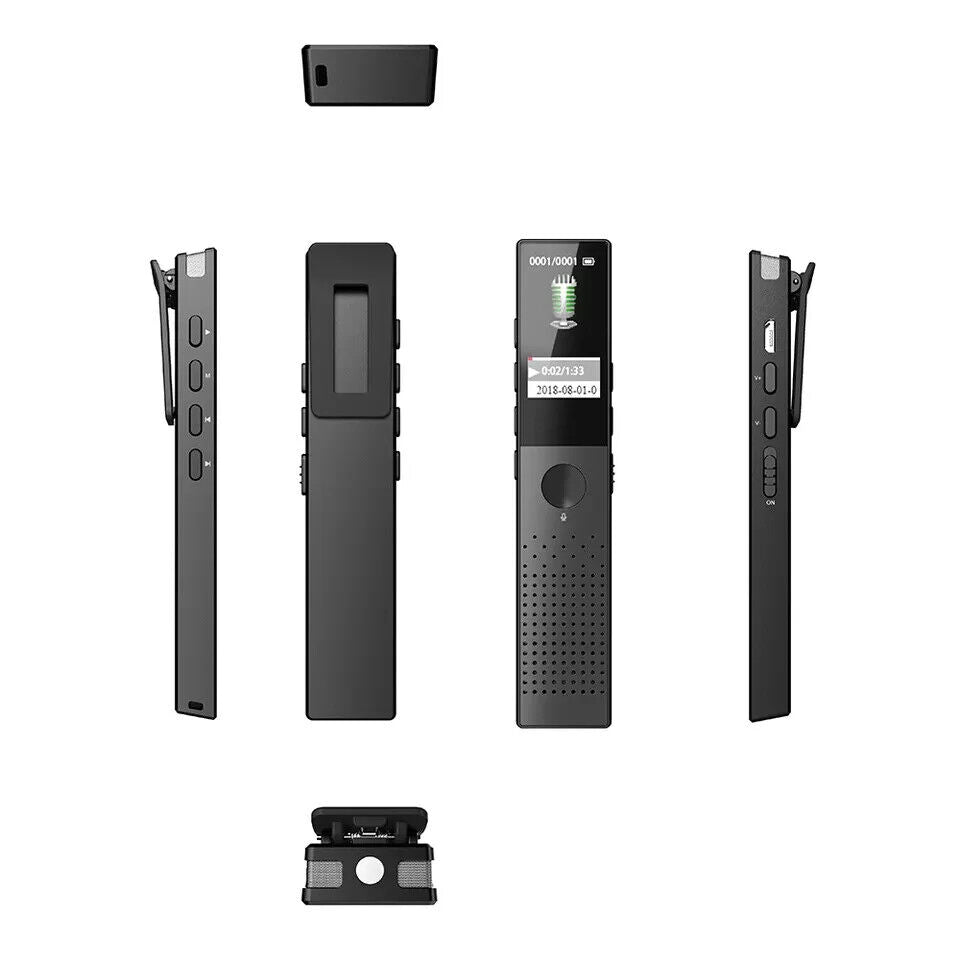 Unbranded 32GB digital voice recorder with sleek design and built-in display for easy audio recording