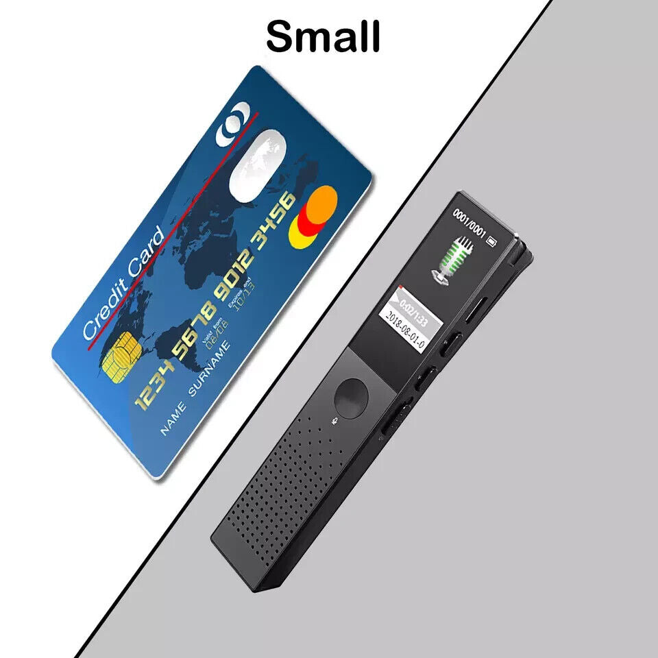 Compact 32GB digital voice recorder with clear display and USB connectivity for easy audio capture