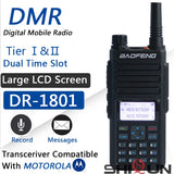 DR-1801 2022 edition DMR radio download featuring a large LCD screen and dual time slot capabilities