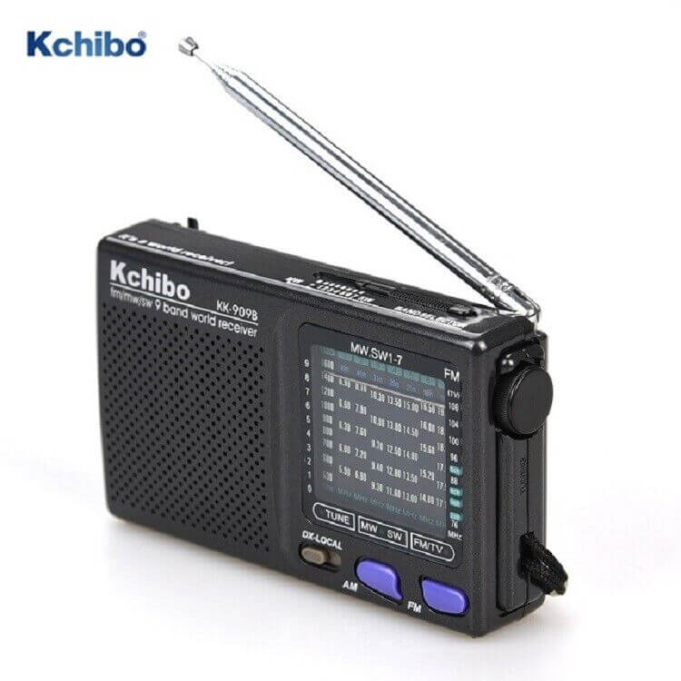 KK-909B shortwave radio UK with a sleek design and extendable antenna for clear reception