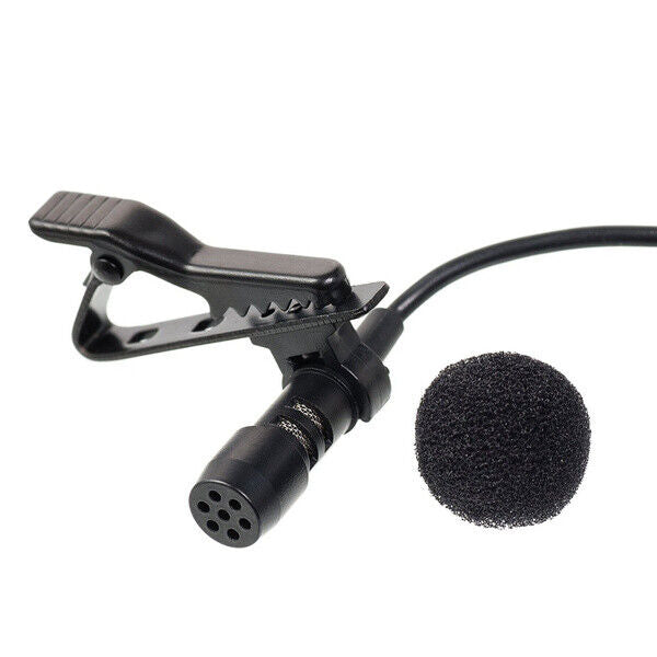 Unbranded lapel mic for radio communication with clip and foam windscreen for clear audio capture