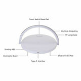 Modern LED desk lamp with wireless charger featuring touch switch and anti-skid pad