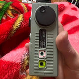 HanRongDa mini receiver radio with Bluetooth featuring USB and AUX connections on the side