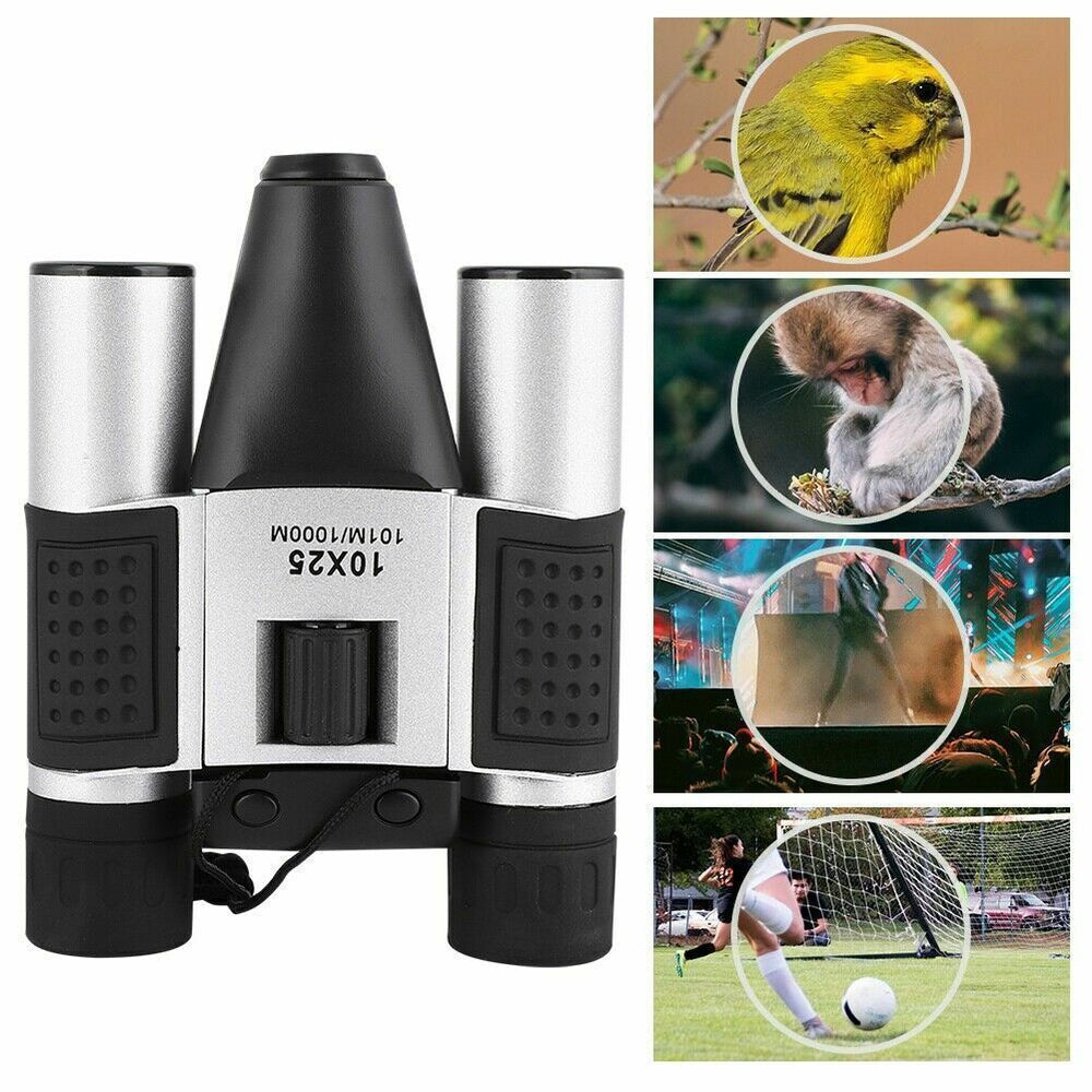 10x25 monocular digital camera with ergonomic design and versatile usage for wildlife and sports viewing