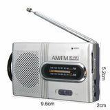 Indin portable AM FM pocket radio with compact design and retractable antenna for easy listening