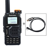 Quansheng UV-5R Plus radio UK with clear display and USB cable for easy charging and data transfer