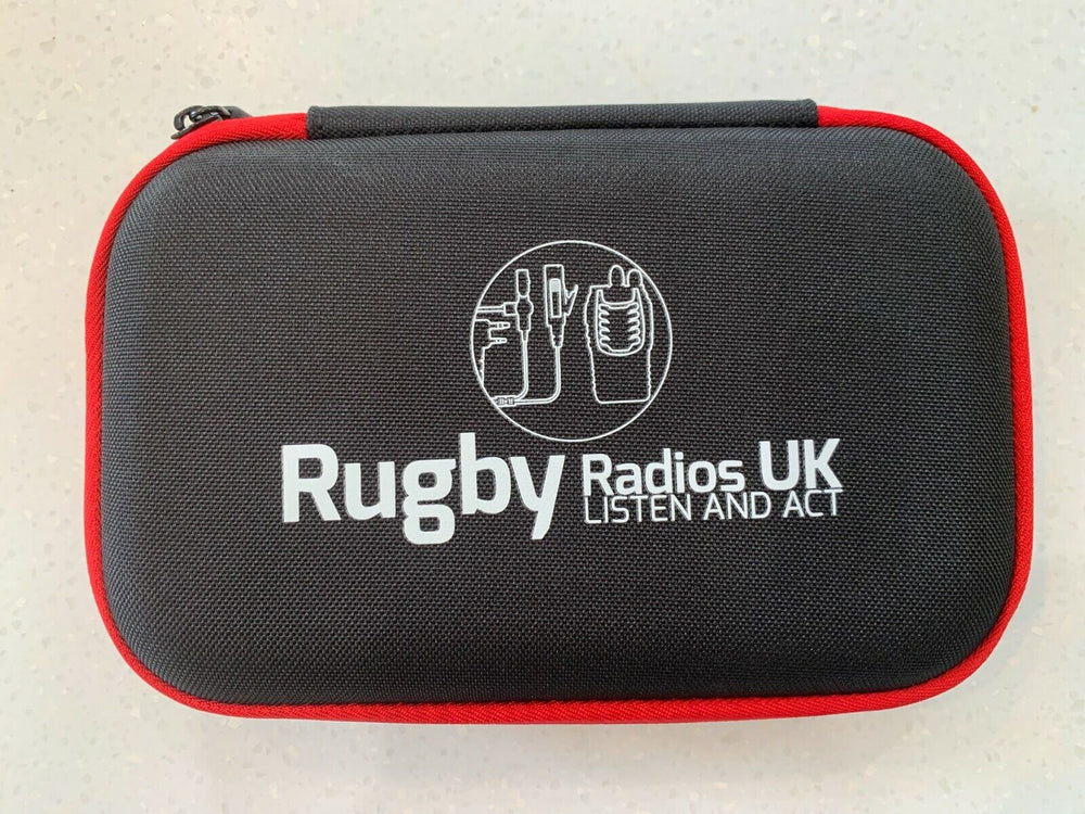 Unbranded dustproof radio case in black with red trim, ideal for protecting radios and accessories