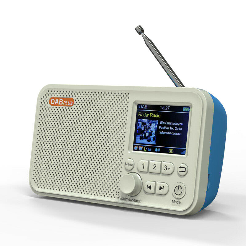 Unbranded UK DAB digital radio rechargeable with LCD display and telescopic antenna