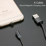 3 in 1 magnetic charging cable UK with round design, compatible with various mobile devices